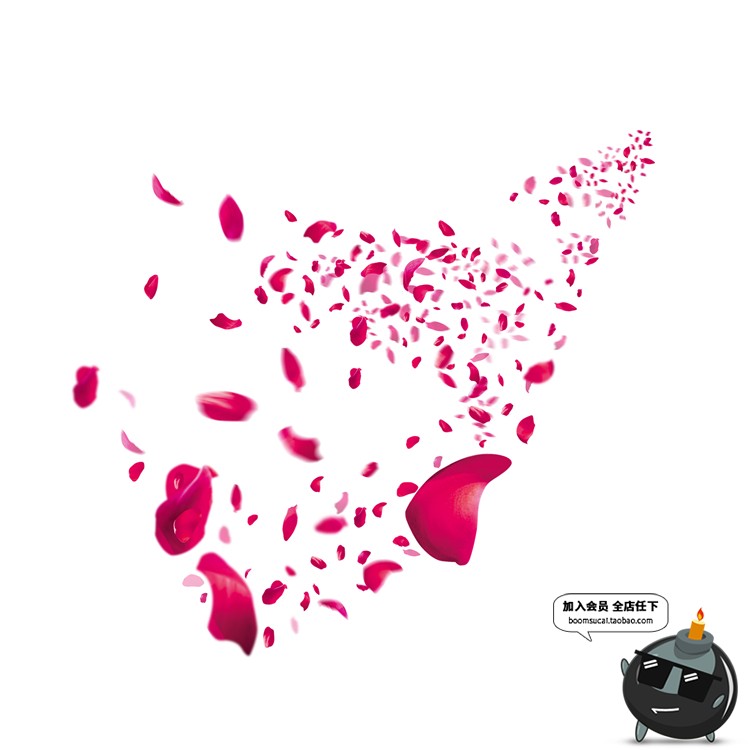 图片[6]-玫瑰花朵花瓣飘散落散花特效png高清免抠图psd婚纱照设计素材-设计猿