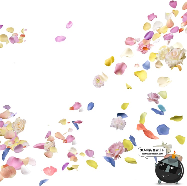 图片[16]-玫瑰花朵花瓣飘散落散花特效png高清免抠图psd婚纱照设计素材-设计猿