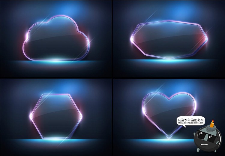 图片[3]-磨砂质感透明玻璃亚克力板背景底纹纹理长方形心形PSD模板PS素材-设计猿