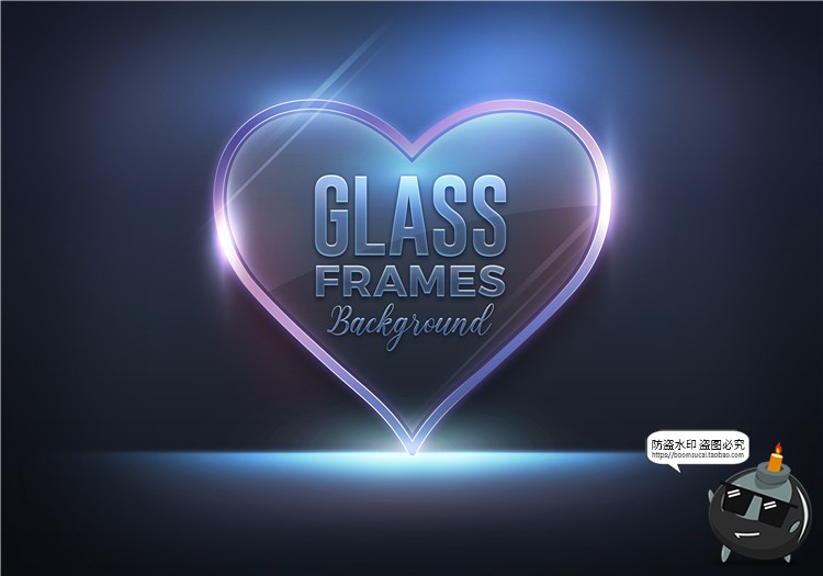 图片[11]-磨砂质感透明玻璃亚克力板背景底纹纹理长方形心形PSD模板PS素材-设计猿