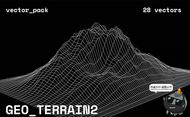 图片[1]-高科技抽象地形地理故障等高线山脉三维背景线条纹理AI矢量素材-设计猿