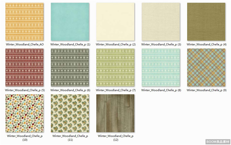 图片[2]-唯美元素松树狐狸围巾与手套纽扣等欧美剪贴印刷PNG素材设计免抠-设计猿