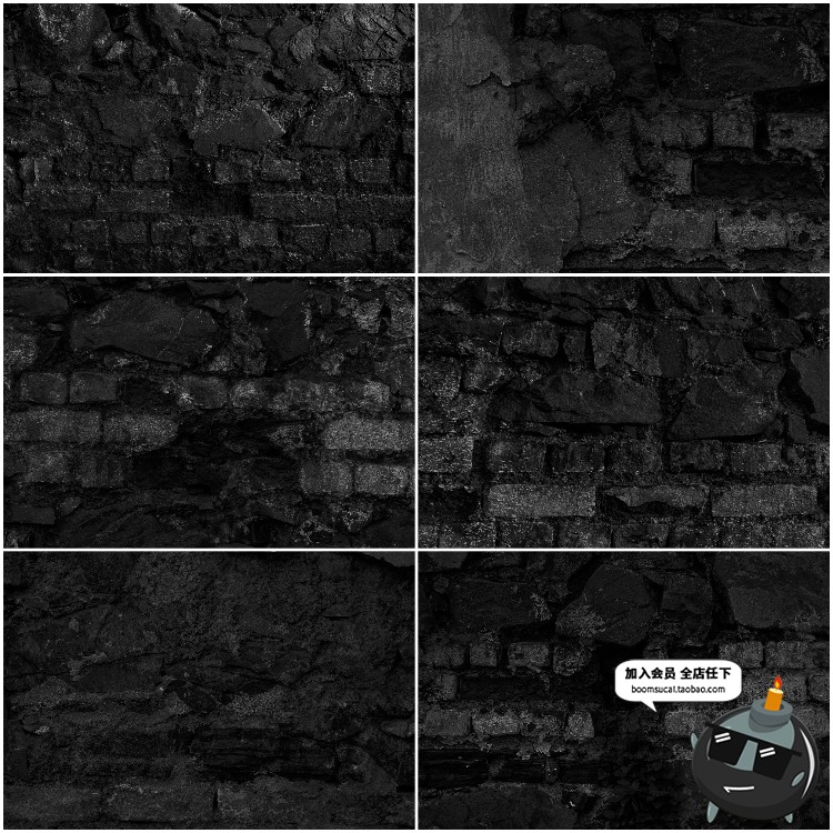 图片[1]-漆黑深黑色石墙黑炭砖头煤火炭墙面纹理背景照片JPG图片底纹素材-设计猿