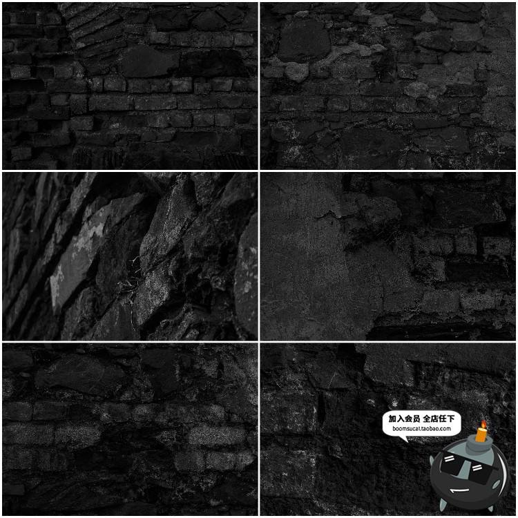 图片[2]-漆黑深黑色石墙黑炭砖头煤火炭墙面纹理背景照片JPG图片底纹素材-设计猿