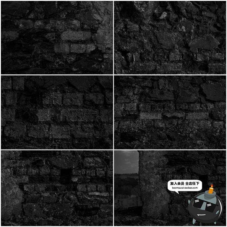 图片[5]-漆黑深黑色石墙黑炭砖头煤火炭墙面纹理背景照片JPG图片底纹素材-设计猿