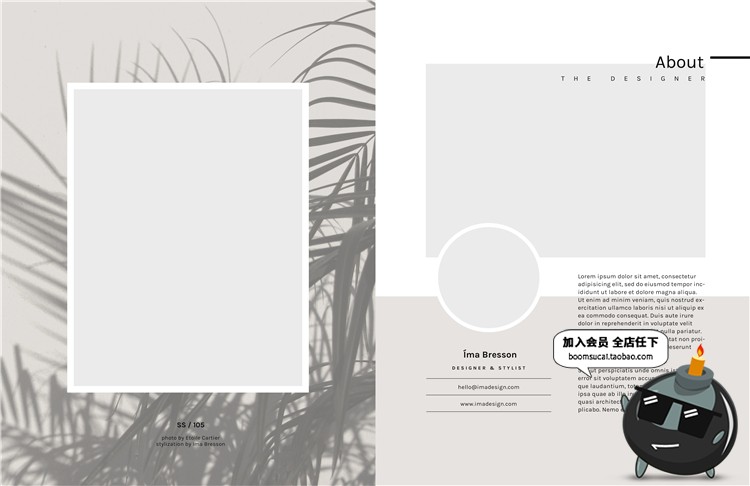 图片[1]-文艺范欧美简洁小清新风格杂志画册内页排版海报PSD模版设计素材-设计猿