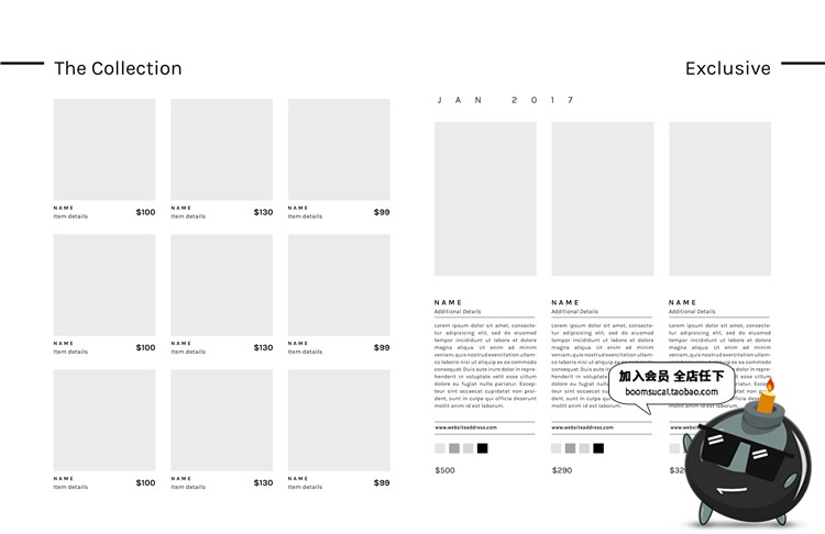 图片[3]-文艺范欧美简洁小清新风格杂志画册内页排版海报PSD模版设计素材-设计猿