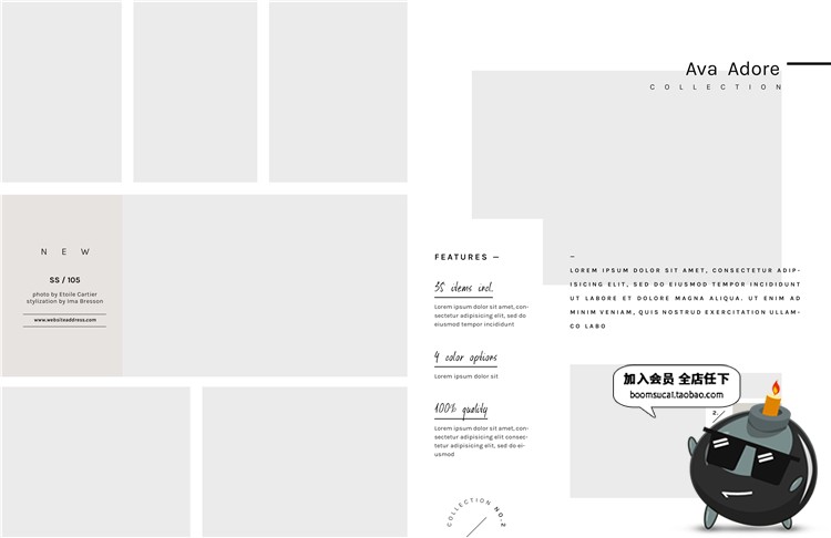 图片[4]-文艺范欧美简洁小清新风格杂志画册内页排版海报PSD模版设计素材-设计猿