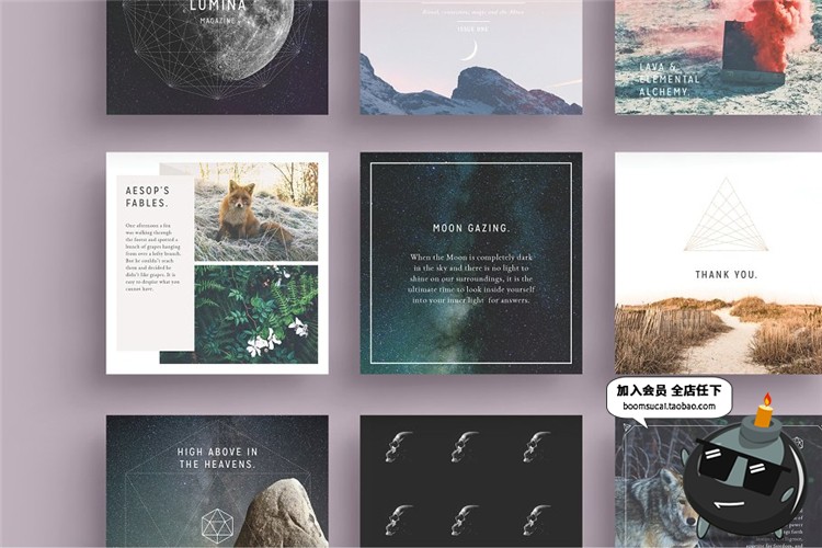 图片[5]-现代简约小清新文艺时尚贴图正方形照片图文排版PSD模板PS素材-设计猿