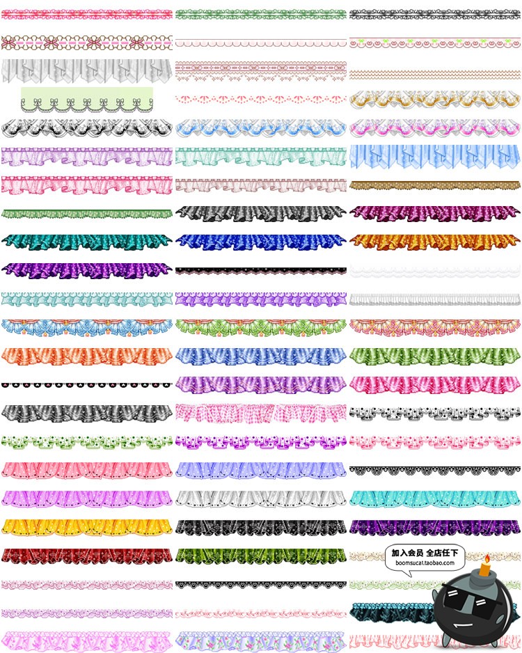 图片[3]-卡通蕾丝花边分割线图片美化照片装饰PNG免抠透明图片设计PS素材-设计猿