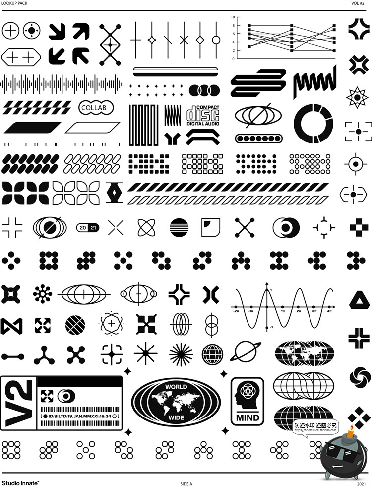 图片[2]-赛博朋克未来科技科幻信息HUD图标图形PNG免抠装饰元素AI矢量素材-设计猿