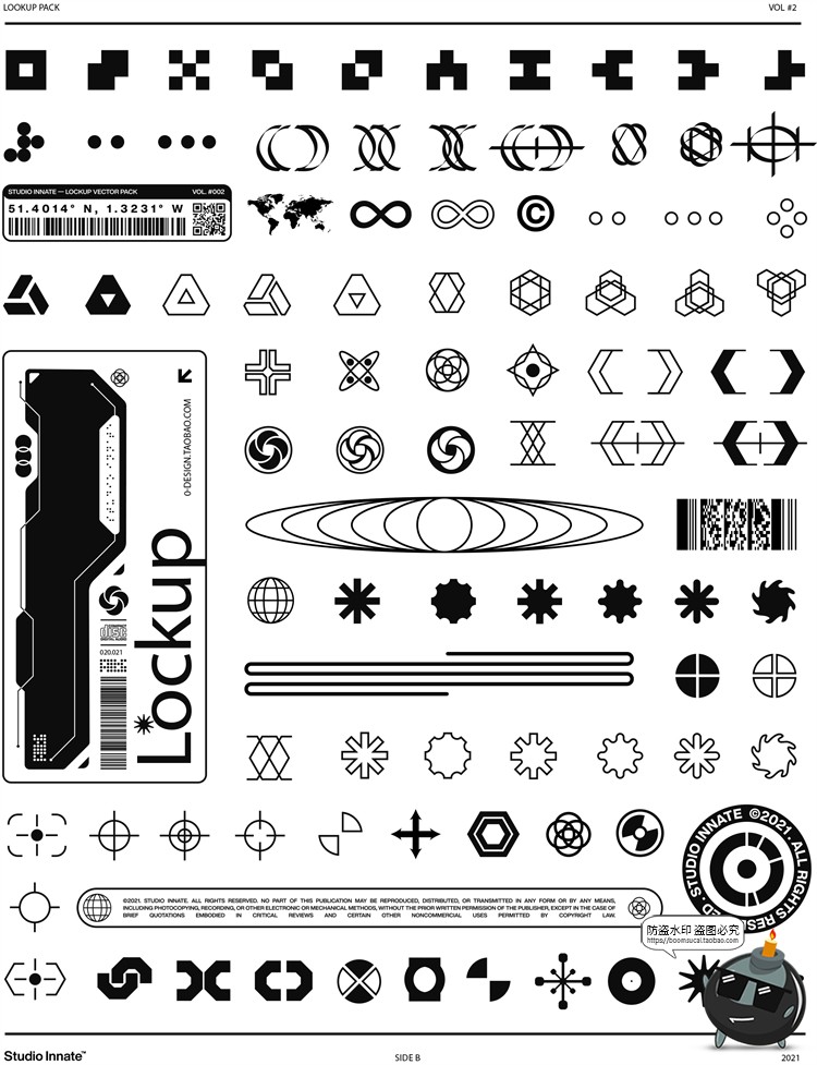 图片[3]-赛博朋克未来科技科幻信息HUD图标图形PNG免抠装饰元素AI矢量素材-设计猿