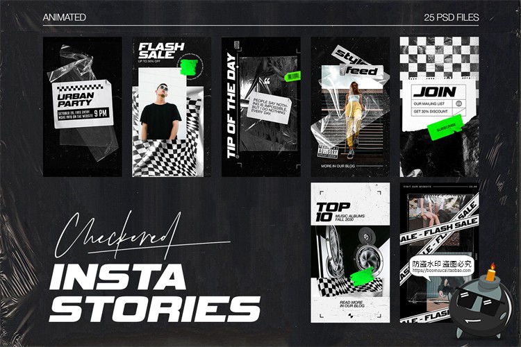 图片[1]-暗黑时尚潮流街头时装潮牌图文排版版式推文PSD模版源文件PS素材-设计猿