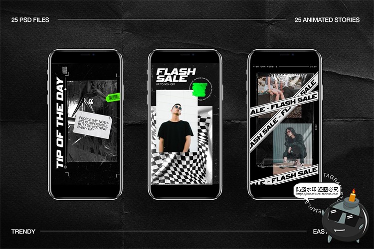 图片[2]-暗黑时尚潮流街头时装潮牌图文排版版式推文PSD模版源文件PS素材-设计猿