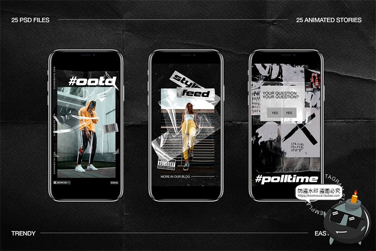 图片[3]-暗黑时尚潮流街头时装潮牌图文排版版式推文PSD模版源文件PS素材-设计猿