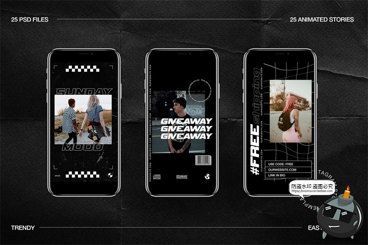 图片[8]-暗黑时尚潮流街头时装潮牌图文排版版式推文PSD模版源文件PS素材-设计猿