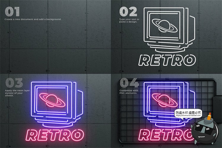 图片[7]-炫酷霓虹灯背景机械赛博朋克风格场景效果ASL样式PNG后期合成素材-设计猿