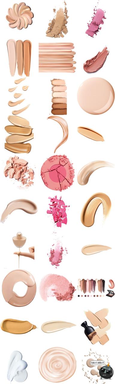 图片[1]-口红彩妆美妆化妆品膏体粉饼眼影粉底液化妆刷PNG免抠图片素材-设计猿
