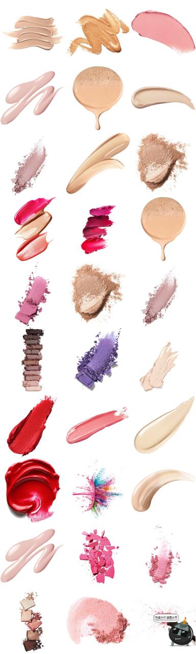 图片[2]-口红彩妆美妆化妆品膏体粉饼眼影粉底液化妆刷PNG免抠图片素材-设计猿