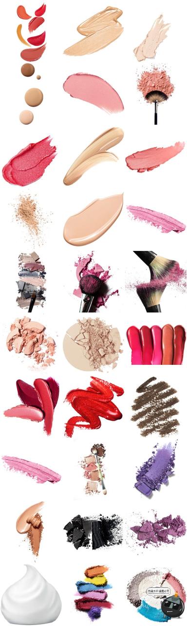 图片[3]-口红彩妆美妆化妆品膏体粉饼眼影粉底液化妆刷PNG免抠图片素材-设计猿