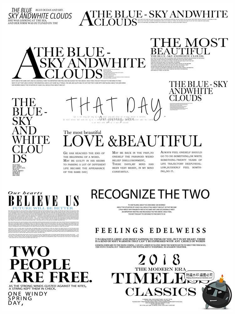 图片[2]-英文字体排版占位排列主题相册文字后期海报装饰PSD模板PS素材-设计猿