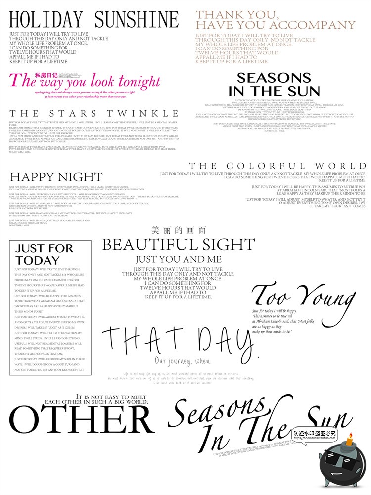 图片[5]-英文字体排版占位排列主题相册文字后期海报装饰PSD模板PS素材-设计猿