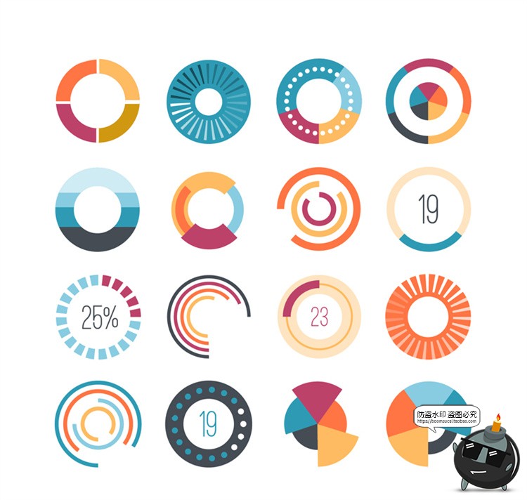 图片[3]-科技风圆形Loading加载进度条UI界面图标参考装饰元素AI矢量素材-设计猿