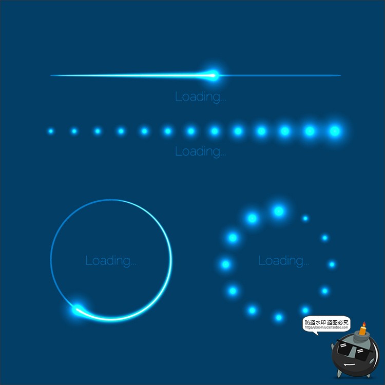 图片[4]-科技风圆形Loading加载进度条UI界面图标参考装饰元素AI矢量素材-设计猿