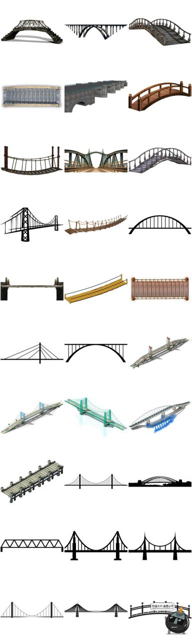 图片[2]-木桥栈桥吊桥木拱桥透明底图片场景后期合成装饰元素PNG免抠素材-设计猿