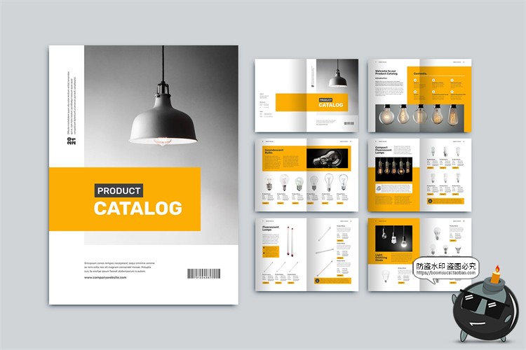 图片[1]-现代灯具企业图片画册产品展示宣传介绍图文内页排版AI矢量素材-设计猿