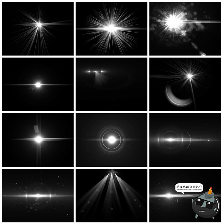 图片[2]-太阳光耀光效光晕光线四射效果后期叠加效果背景PNG免抠PS素材-设计猿