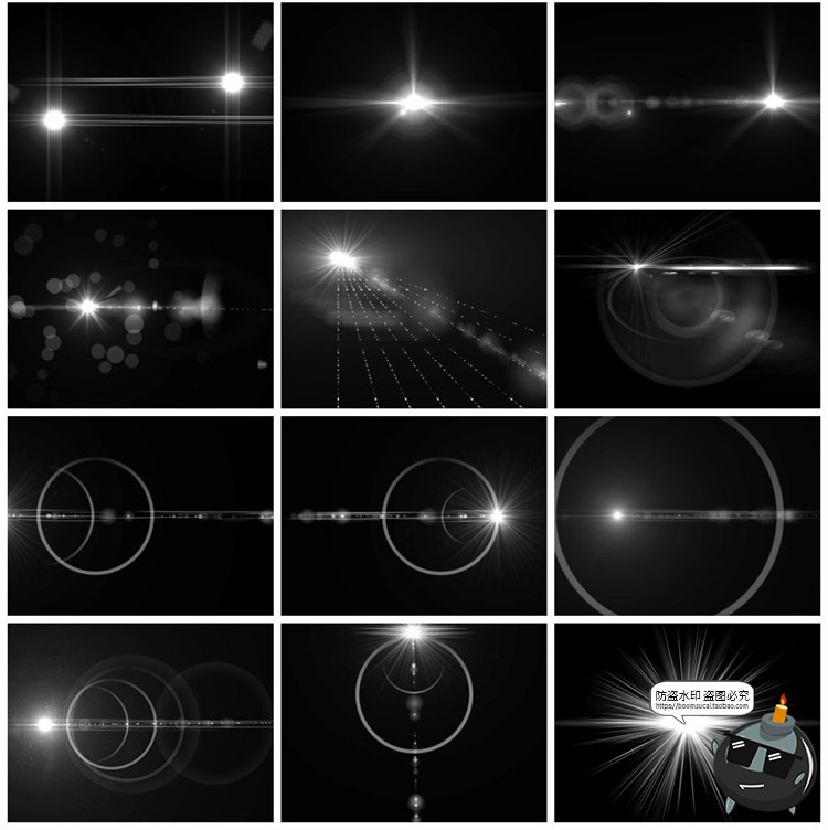 图片[3]-太阳光耀光效光晕光线四射效果后期叠加效果背景PNG免抠PS素材-设计猿