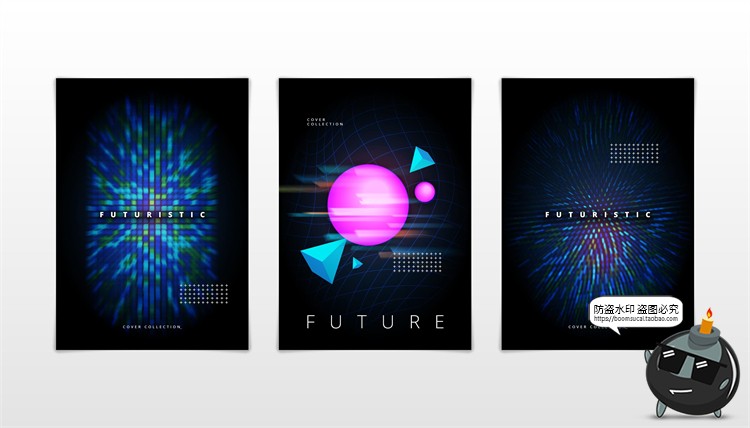 图片[24]-潮流赛博朋克创意炫酷抽象未来科技全息渐变海报模板AI矢量素材-设计猿