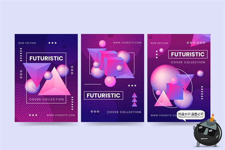 图片[27]-潮流赛博朋克创意炫酷抽象未来科技全息渐变海报模板AI矢量素材-设计猿