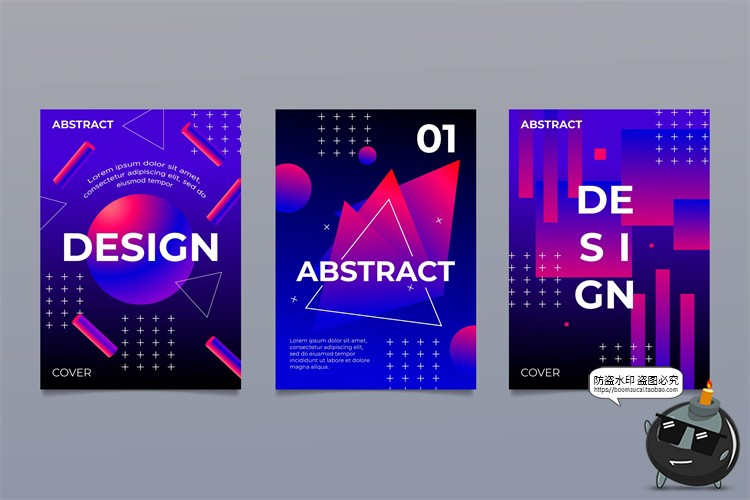 图片[36]-潮流赛博朋克创意炫酷抽象未来科技全息渐变海报模板AI矢量素材-设计猿