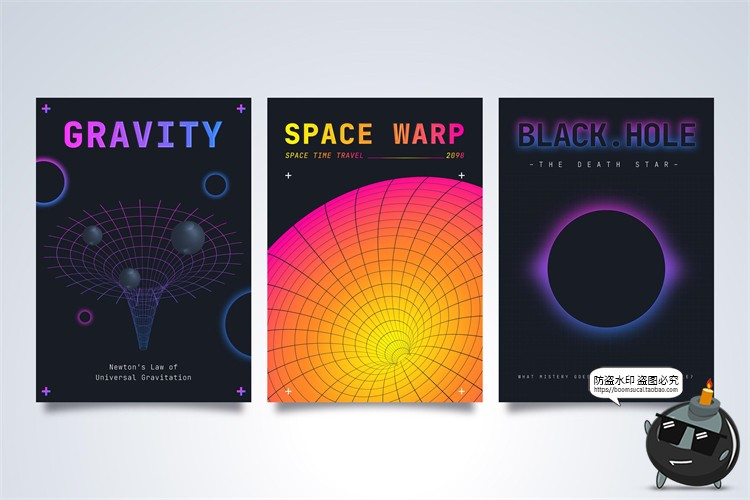 图片[44]-潮流赛博朋克创意炫酷抽象未来科技全息渐变海报模板AI矢量素材-设计猿