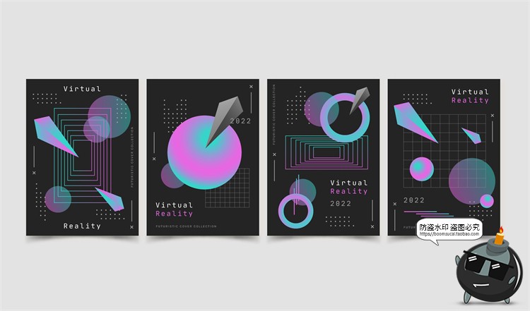 图片[50]-潮流赛博朋克创意炫酷抽象未来科技全息渐变海报模板AI矢量素材-设计猿