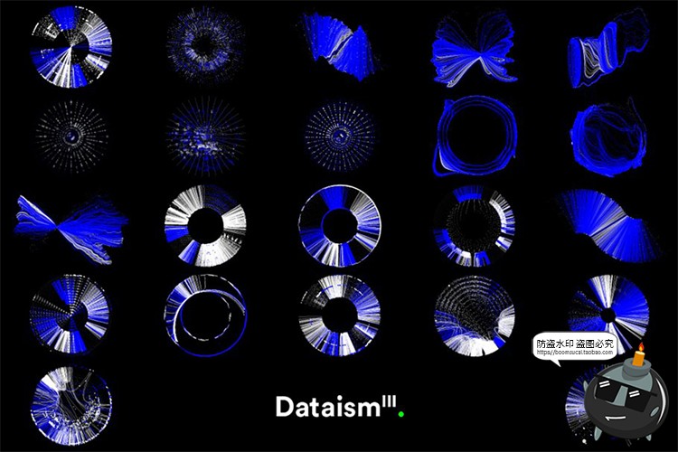 图片[2]-科幻风线条数据可视化粒子光束抽象蓝白放射科技背景AI矢量素材-设计猿