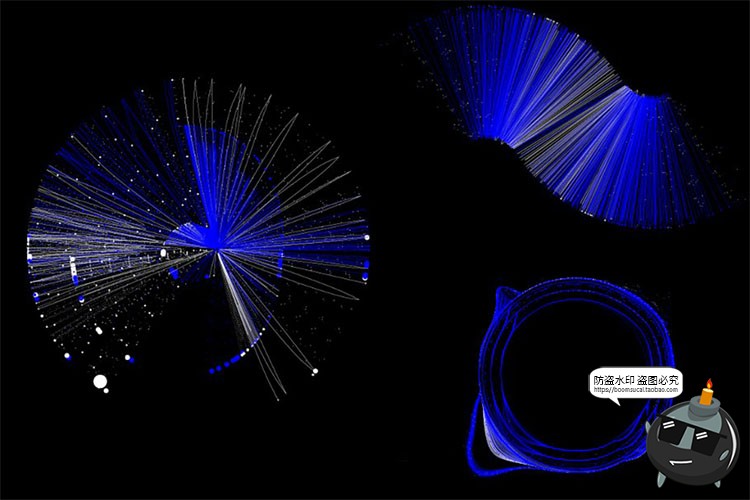 图片[4]-科幻风线条数据可视化粒子光束抽象蓝白放射科技背景AI矢量素材-设计猿