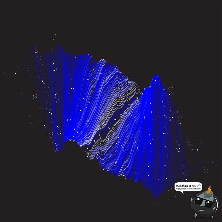 图片[7]-科幻风线条数据可视化粒子光束抽象蓝白放射科技背景AI矢量素材-设计猿