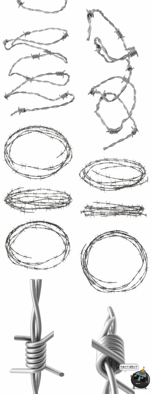 图片[2]-战争战场防御刺钢丝铁丝网刺桩特效后期合成免抠图PNG图片素材-设计猿