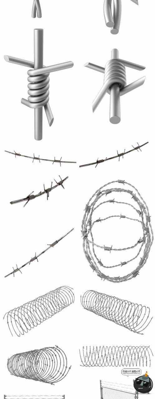 图片[3]-战争战场防御刺钢丝铁丝网刺桩特效后期合成免抠图PNG图片素材-设计猿