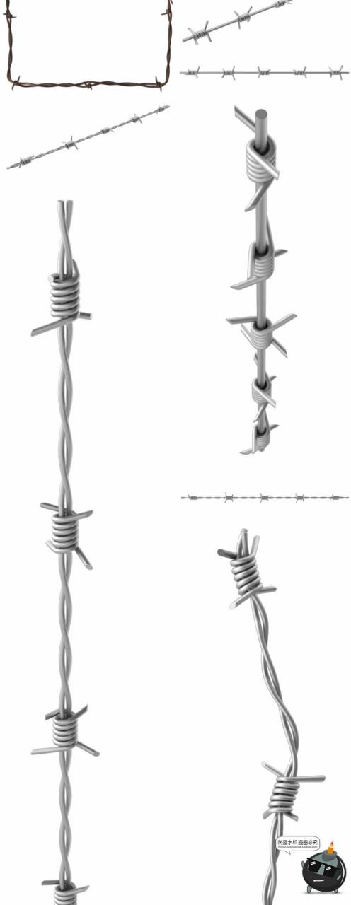 图片[6]-战争战场防御刺钢丝铁丝网刺桩特效后期合成免抠图PNG图片素材-设计猿