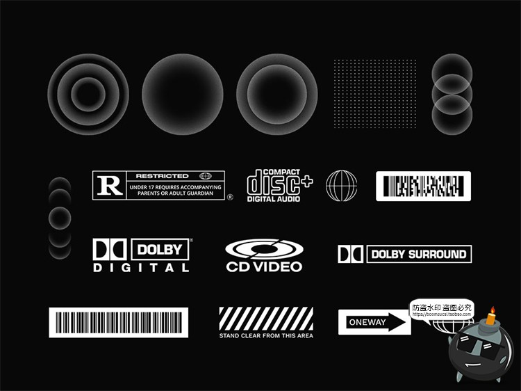 图片[7]-新复古黑白抽象酸性石膏艺术雕塑动物花卉PNG透明免抠剪贴画素材-设计猿