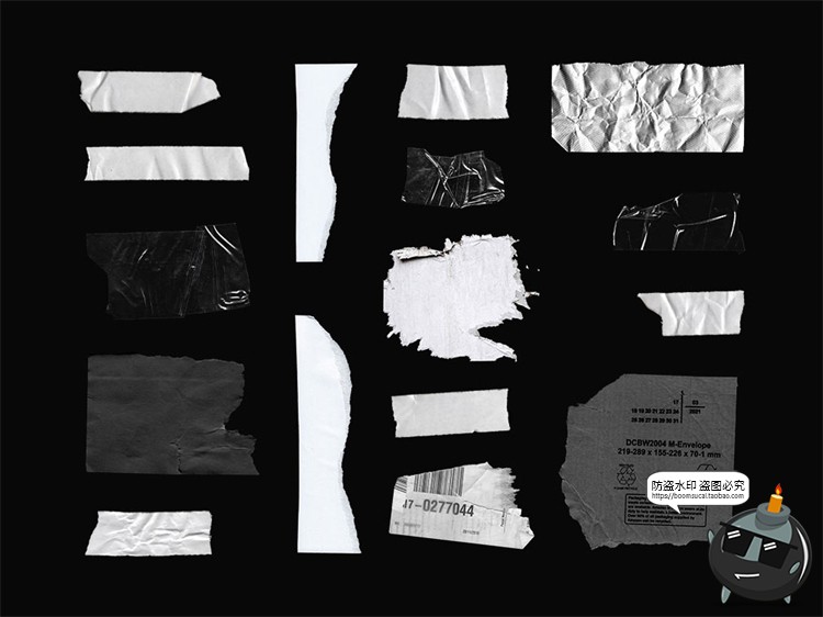 图片[9]-新复古黑白抽象酸性石膏艺术雕塑动物花卉PNG透明免抠剪贴画素材-设计猿