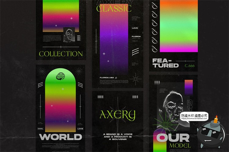 图片[5]-酸性时尚潮流潮牌渐变机能品牌推广新媒体电商海报PSD模板PS素材-设计猿