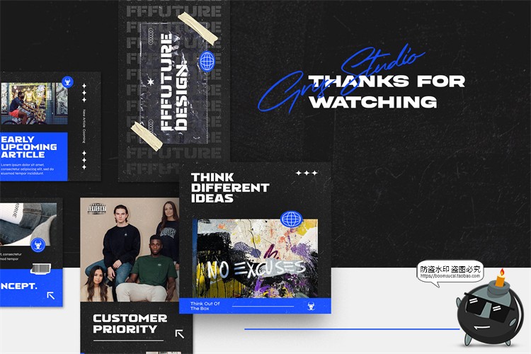 图片[2]-潮流复古做旧胶带街头潮牌酷痞图文排版版式源文件PSD模板PS素材-设计猿