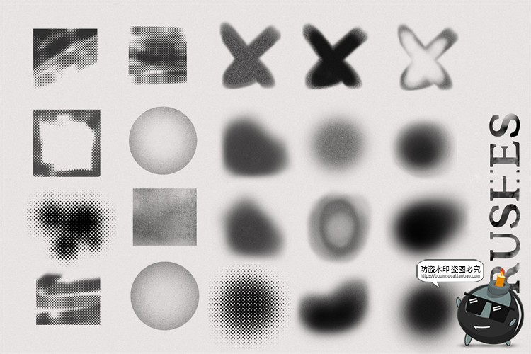 图片[3]-80年代感超复古半调剪贴画镭射底纹莫兰迪色拼贴PNG元素免抠素材-设计猿