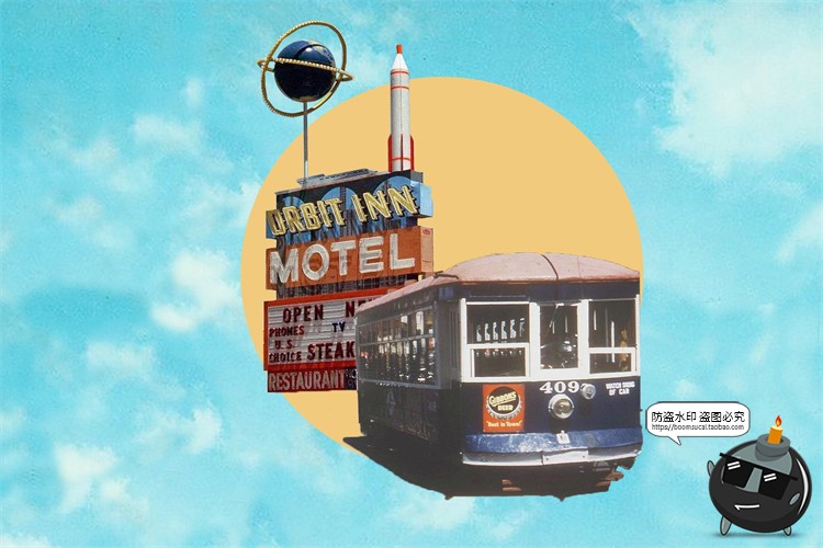 图片[6]-80年代感超复古半调剪贴画镭射底纹莫兰迪色拼贴PNG元素免抠素材-设计猿