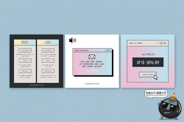 图片[5]-复古美学多彩渐变提示窗口风像素纹理电脑风排版模板AI矢量素材-设计猿
